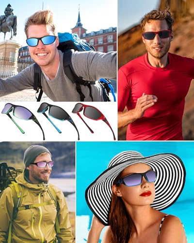 Image of Frienda 6 Pack Polarized Sport Sunglasses for Men Multipack Fit over Glasses Pack Lot Set Men's Sport Fishing Eyeglasses