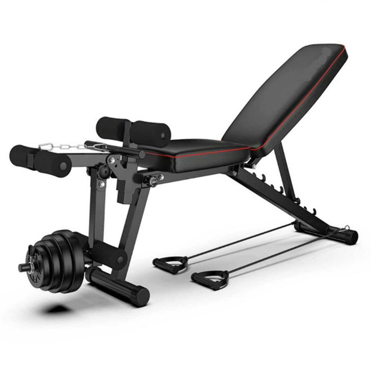 Panca Multifunzione, Panca per Pesi Regolabile, Sollevamento Pesi, Allenamento Gambe e Panca per Allenamento, Nero(132 * 113 * 46cm)