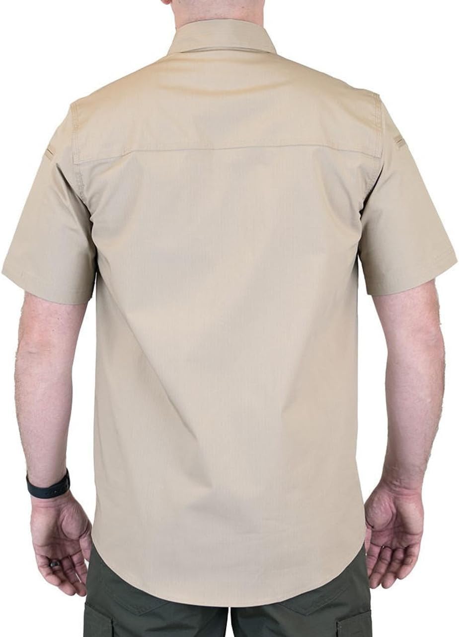 LAPG Men's Short Sleeve Battle Rattle Stretch Field Shirt, Tactical Button Up Ripstop Uniform Work Shirt for Men - Image 6