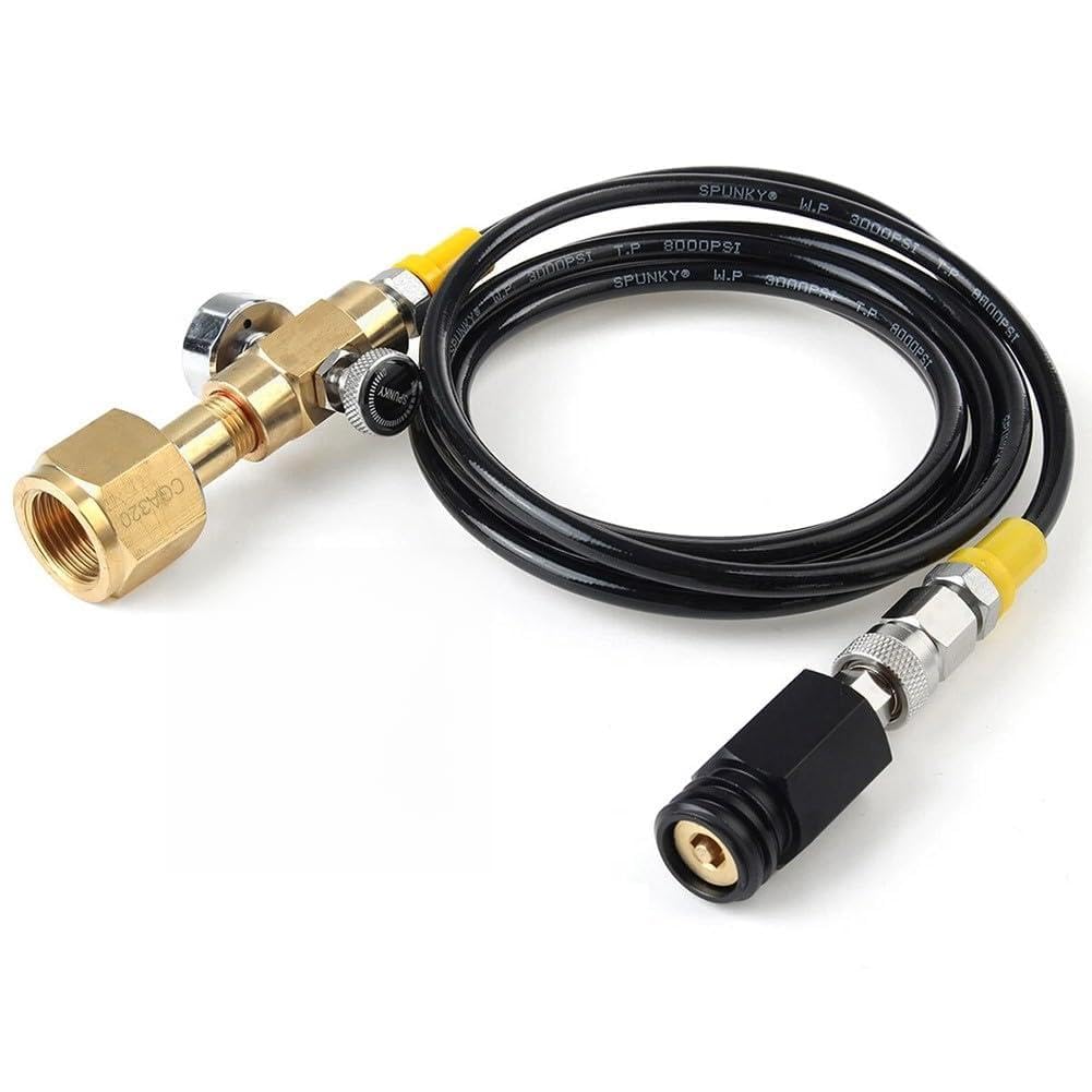 Whychstore CGA320 Tubo adattatore di ricarica per serbatoio cilindro, 2 m, rame ad alta pressione in alluminio, compatibile con Sodastream