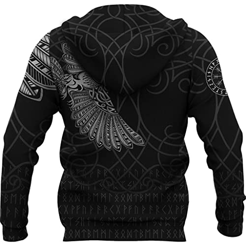 Sweats à capuche viking pour hommes pull mythologie nordique imprimé 3D
