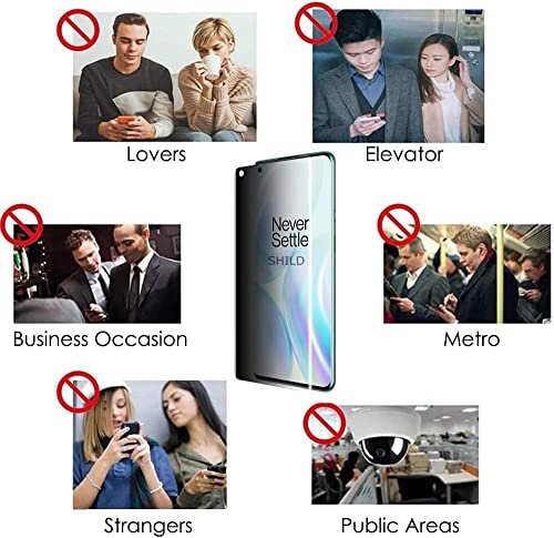 Image of SHILD Privacy Tempered Glass Screen Protector Compatible with OnePlus 10 Pro / OnePlus 9 Pro (6.7 Inch) | Curved UV Anti-Spy Screen Guard | 9H Hardness | HD Clear | Fingerprint Unlock Support | Full Coverage | Easy Installation | Pack of 1