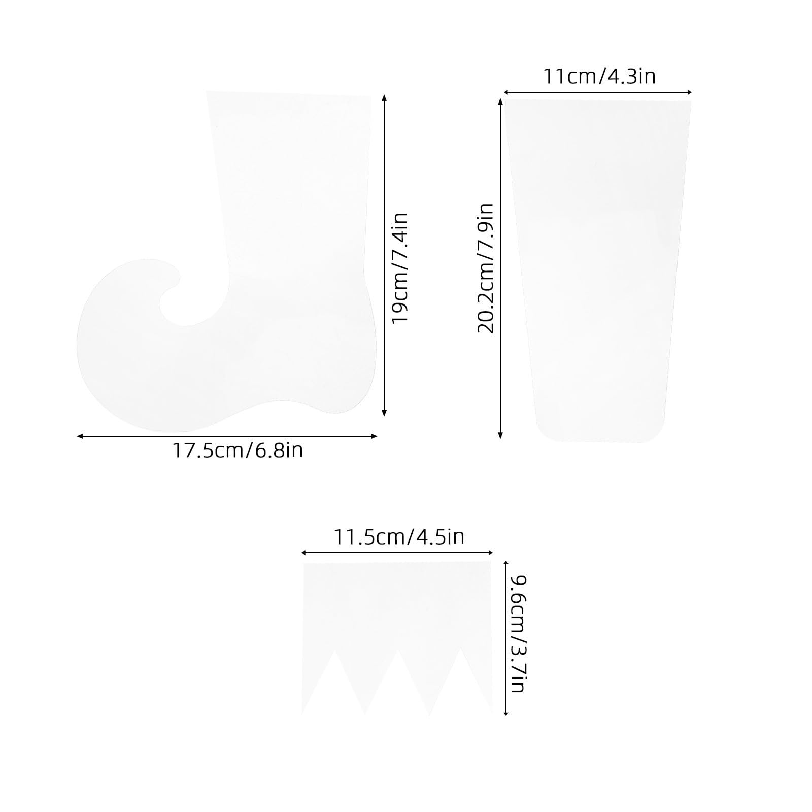 FRCOLOR 15 Pezzi Template per Calze Natalizie in Acrilico per Patchwork