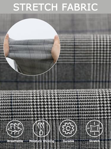 Plaid&Plain Men's Plaid Pants Skinny Dress Pants for Men Skinny Chino Pants Men4