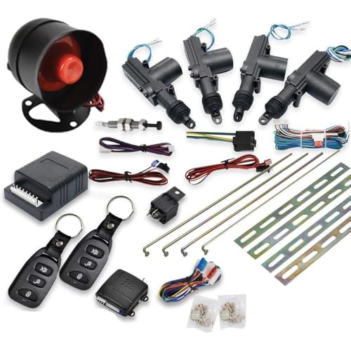 Central locking kit, Riloer remote control central of the car lock lock Keyless Entry System Kit, with Power Central Lock Kit 2 remote control for keyless car + alarm siren