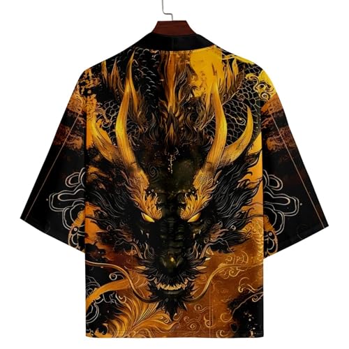 Image of Women's and Men Kimono Cardigan Japanese Long Sleeves Lightweight Open Front Coat Tops