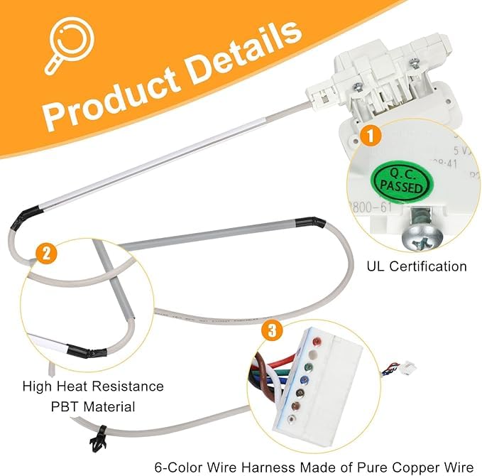 Door Latch for Whirpool Washer, Part Number W10861642, Replacement for Whirpool AP5999414 PS11731620, W10697793, W10787880
