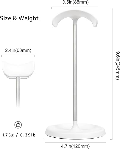Miniatura 6 de Soporte para auriculares, soporte curvo con bandeja de almacenamiento, soporte para auriculares de base pesada para AirPods Max, AirPods, AirPods