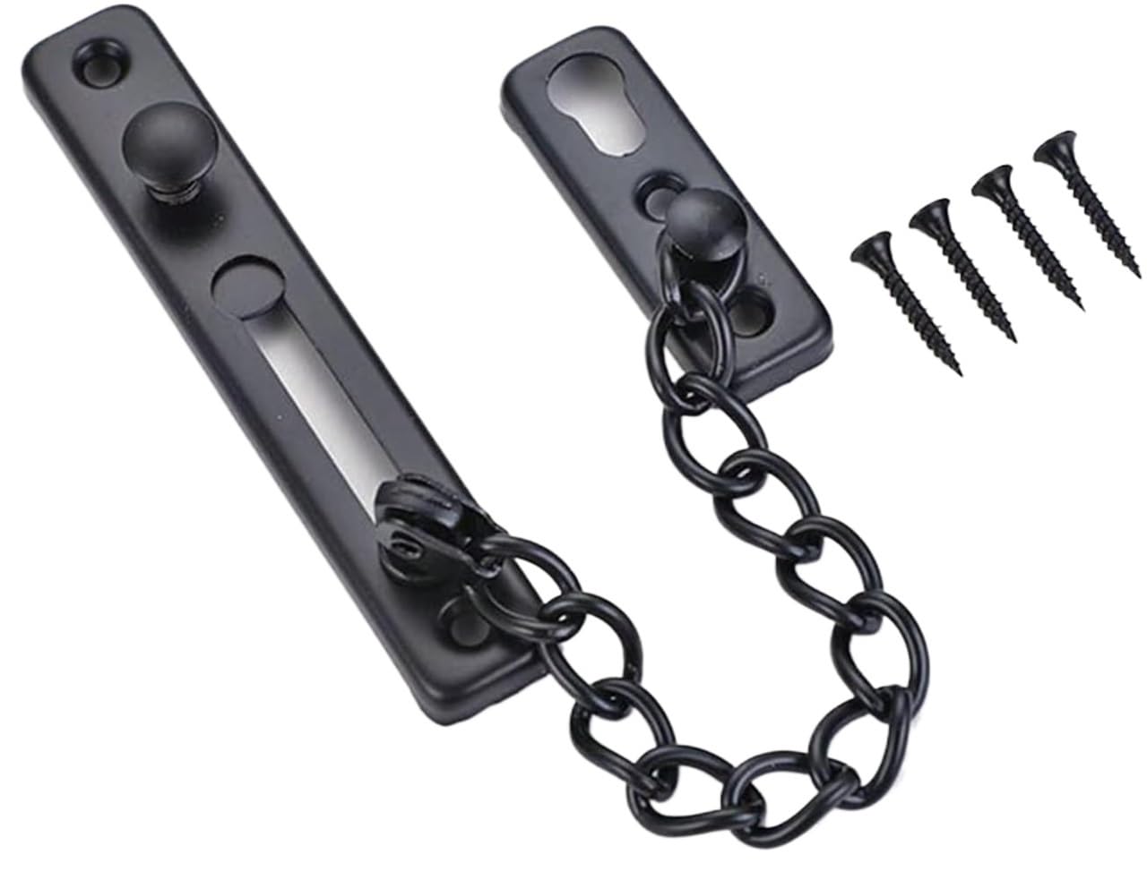 Catenaccio for Serratura A Catena for Porta In Acciaio Inossidabile | Scenario di utilizzo: sicurezza della porta regolabile for l'identificazione dei visitatori(Schwarz)