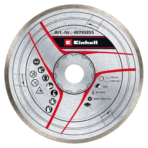 kwb by Einhell Disco da taglio diamantato accessorio per tagliapiastrelle (Ø 200 x 25,4 mm, spessore 8 mm, max. 7650 min-1, adatto per tagliapiastrelle Einhell)