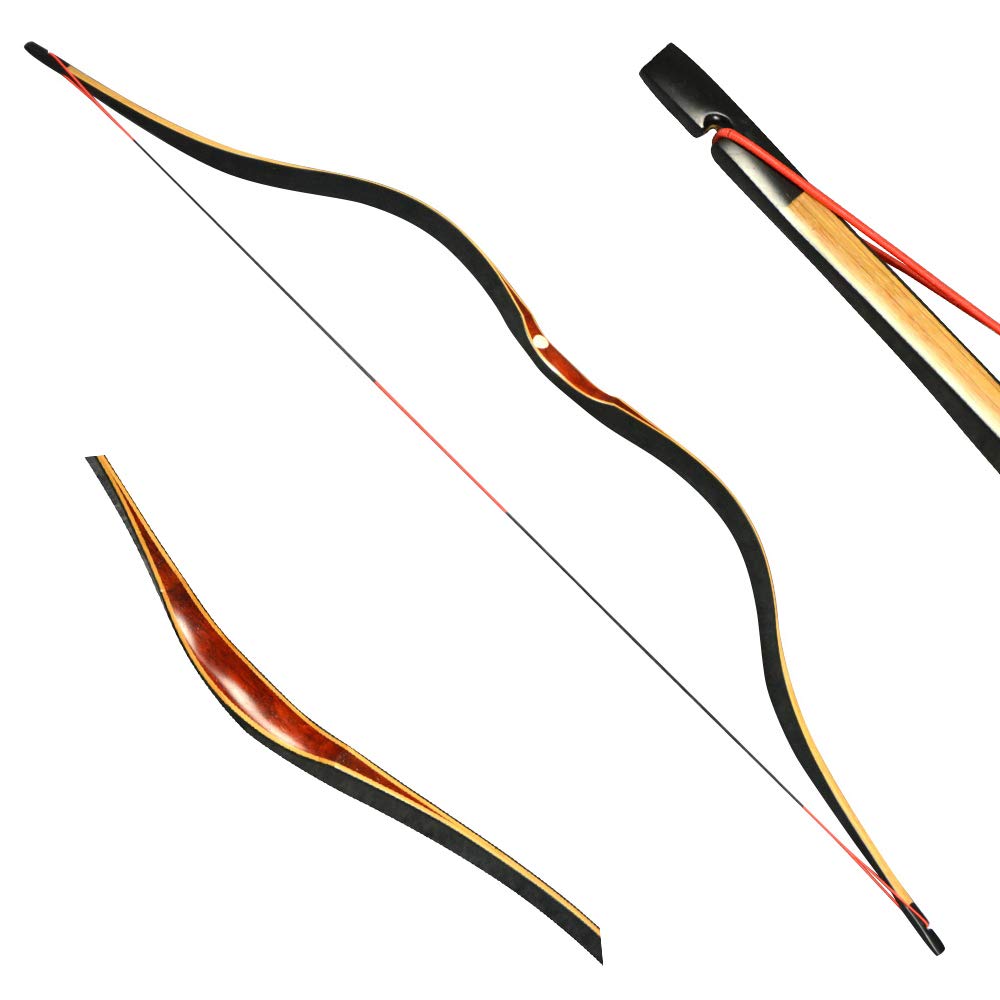 Tiro con L'Arco Arco ricurvo Arco da Caccia Tradizionale Longbow in Legno 20-50 Arco Lungo libbre per Mano Destra e Sinistra