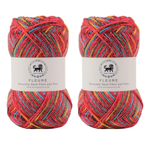 Image of Nestnhaven Acrowools Fleure Hand Knitting and Crochet Yarn. Pack of 1 Ball - 100gms. Shade no - NNHF (Multicolor20) | (200 Gm)