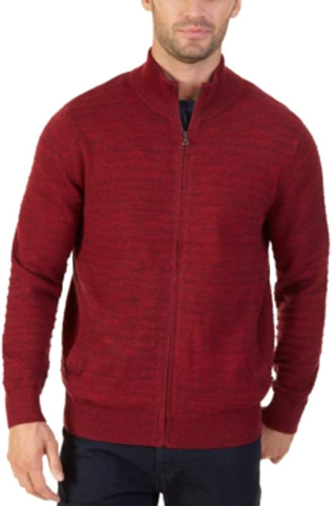Nautica Mens Knit Cardigan Sweater, Red, Small