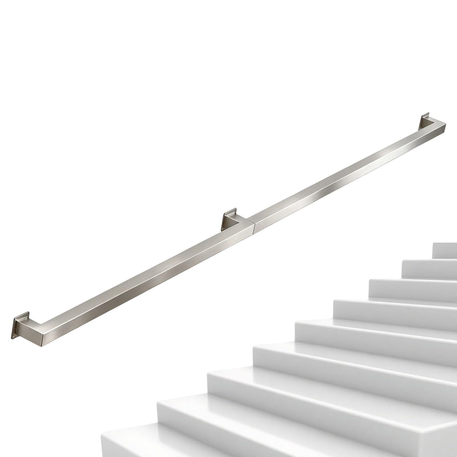 Junvstor Stair Banister Handrail - Stainless Steel Staircase Railing Wall Support Hand Railing for Indoor Outdoor, Grab Bar 120cm 160cm 180cm 200cm Hand Rail for Stairs(9ft/270cm)