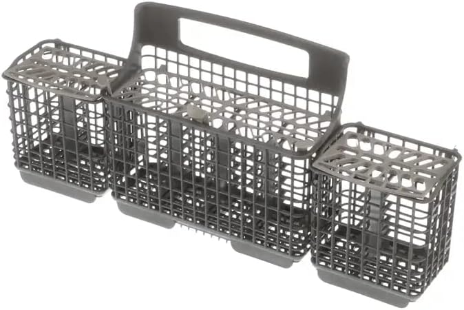W10807920 Dishwasher Silverware Basket with Lids, Gray, For Whirlpool