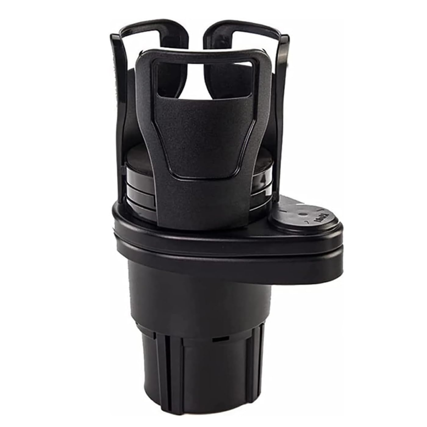 Porte-gobelet Voiture 2-en-1 Rotatif 360° - Base Réglable Antidérapante - ABS Noir - Universel - 4