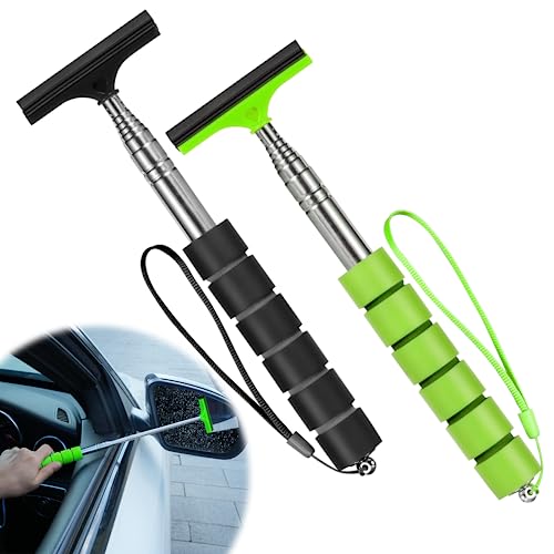 Side Mirror Squeegee 2 PCS Car Mirror Squeegee Retractable Car Rearview Mirror Wiper for All Vehicles Universal Automotive Accessories