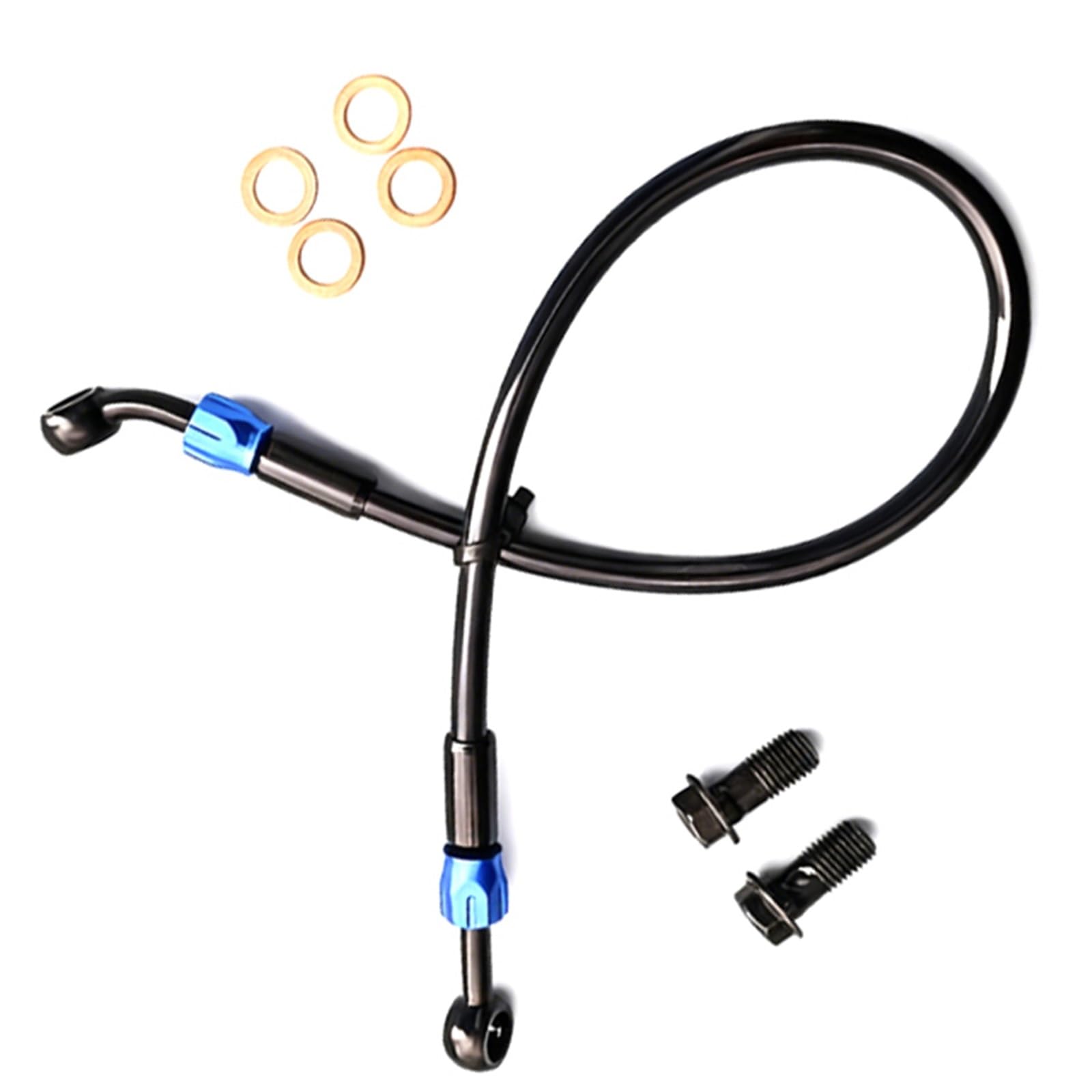 Hydraulic Brake Hose Motorcycle Dirt Bike ATV Moped Scooter Accessories AN3 M10 Steel Hydraulic Brake Line Clutch Oil Hose Tube 0°-45°(3500mm)