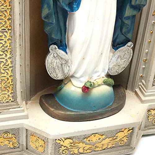 IMAGEM CAPELA NOSSA SENHORA DAS GRAÇAS COM LUZ RESINA 30 CM