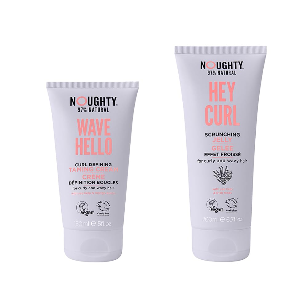 Noughty 97% Natural Hey Curl Scrunching Jelly and Wave Hello Curl Taming Cream Duo