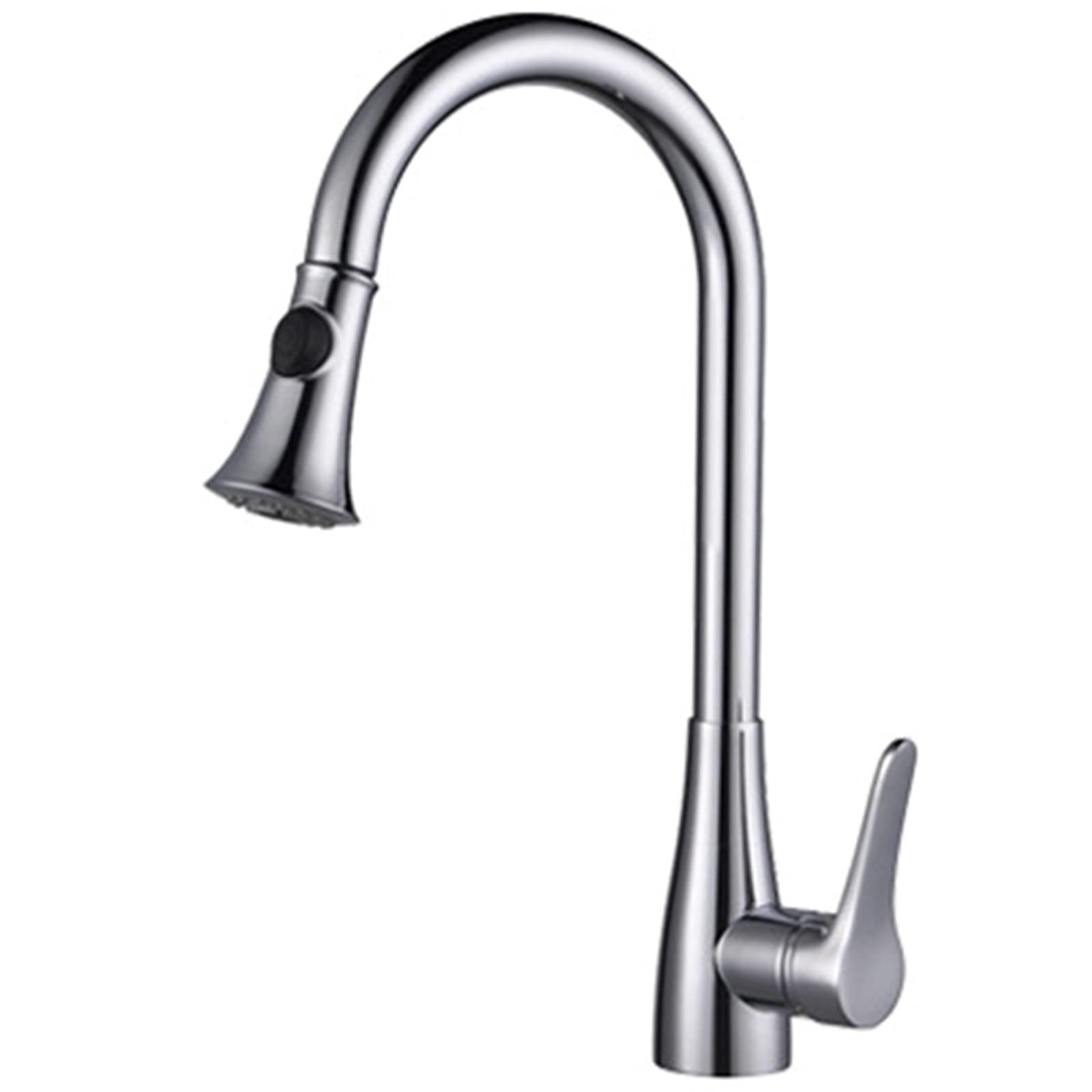 ZYCHSJXA Kitchen Bath Taps Faucet with Pull Down Sprayer, Swivel Sink Faucet, High Arc Single Handle Hot and Cold Water Mixer, Modern Hole Faucet,Chrome