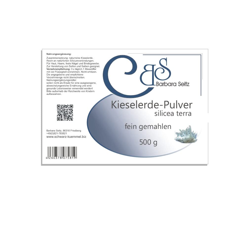 Kieselerde Pulver 500 g - Silizium - Für Haare, Nägel, Haut und Bindegewebe - Barbara Seitz