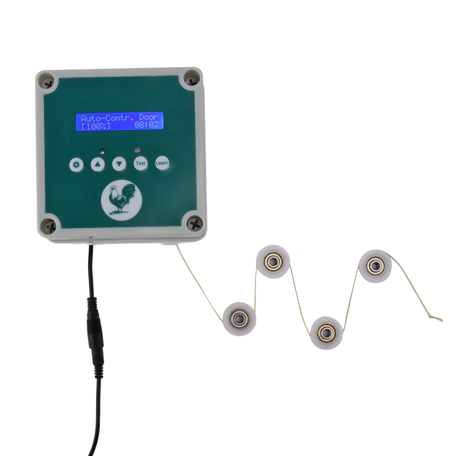 IP44 Controller Automatico per Porta del Pollaio con Rilevamento della Luce, Timer di Controllo Remoto, Accessorio per Allevamento di Pollame per Pollo, Anatra, Oca, ABS,