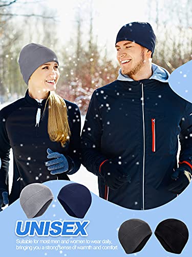 4 Pieces Fleece Beanie Earflap Hats Men Warm Skull Caps Fleece Winter Hat Tactical Beanie Hats With Ear Covers For Cold Weather #TOP6
