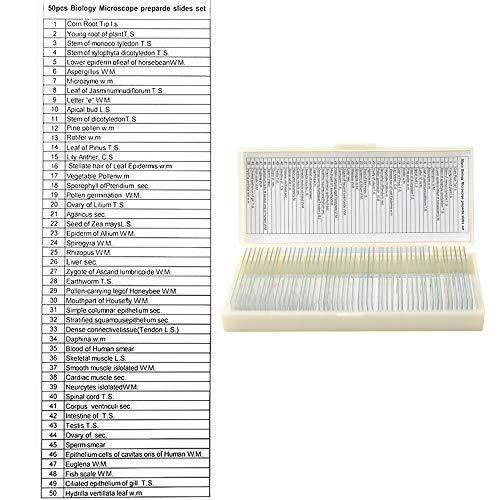 Andoer 50 unidades / conjunto de amostra de vidro biológico preparada para animais básicos plantas i
