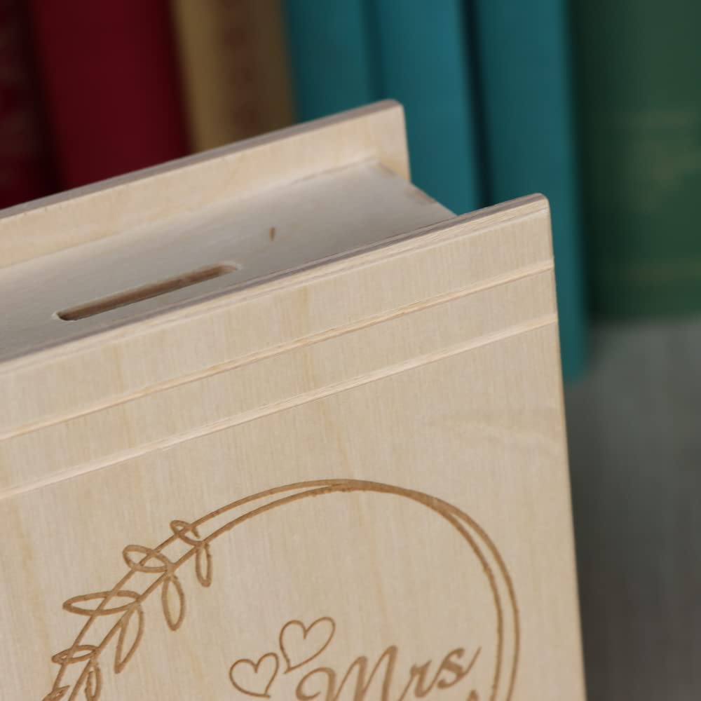 Salvadanaio In Legno A Forma Di Libro Con Incisione 'Tattoo Kasse' - Regalo Originale Per Risparmiare Per Un Tatuaggio - 4