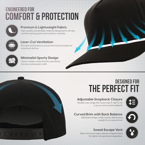 Image of Performance Golf Hat for Men & Women, Breathable Athletic Cap, Lightweight Running Hat, UPF 50 Sun Protection