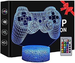 Nefelibata Gamepad 3D Night Light for Kids, 3D Illusion Lamp with 16 Colors Change and Remote Control, Birthday Gift for Boys and Girls