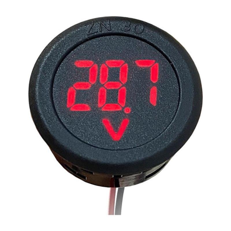 Yuvarlak Voltmetre DC 4-100V Karavan Motosiklet için Uygun