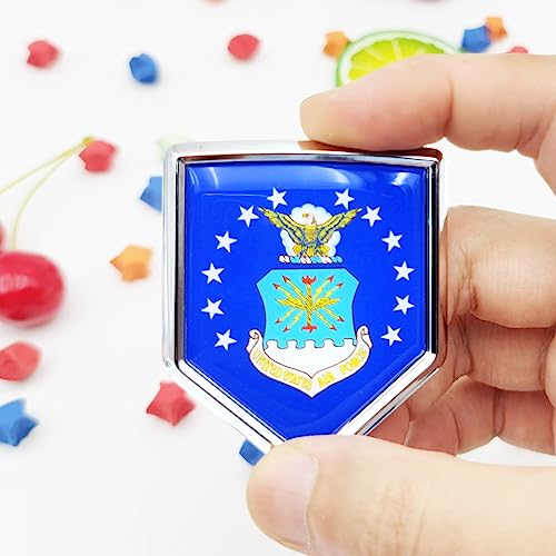 Calcomanía de bandera cromada Fuerza Aérea Overdecor emblema tridimensional para parachoques pack 2