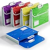 ABC life 5 Pack Plastic File Folder with Handle, Large Capacity Document Organizer Box, Portable File Folders Fits Letter/A4, Snap Closure for School, Office, Travel, Tax Documents