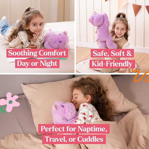 Image of Lilly's Love Heatable & Coolable Lavender Scented Weighted Stuffed Animal - Microwavable Heatable Pad for Kids & Adults - Machine Washable Plushie - Calming Stuffed Animal for Anxiety - Hippo