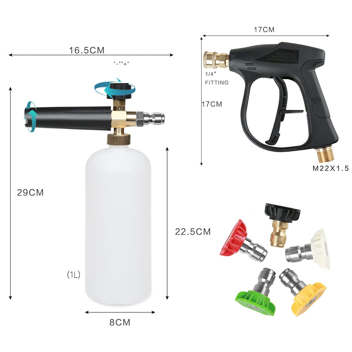 Pistola in schiuma ad alta pressione Foam Lance with 5 Nozzles for Car Cleaning