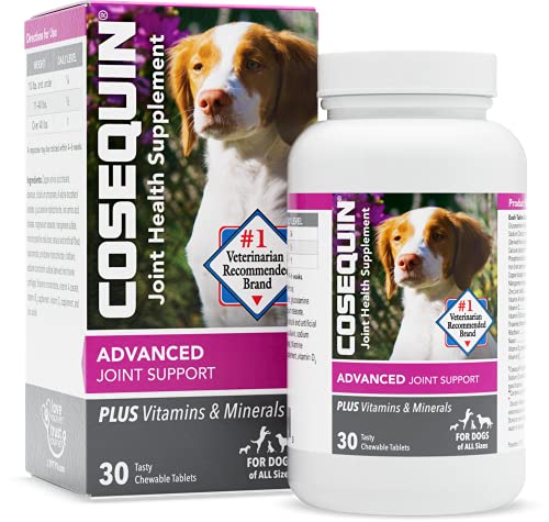 Cosequin Advanced Strength Joint Health Supplement Chewable Tablets for Dogs - With Glucosamine and Chondroitin, Plus Vitamins and Minerals - 30CT