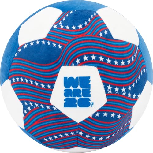 Image of Jazwares FIFA World Cup 2026 USA 9-Inch Plush Soccer Ball - Soft, Collectible World Cup Plush Toy - National Team Stars and Stripes Design - Ages 3+