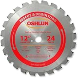 Oshlun SBR-120024 12-Inch 24 Tooth FTG Saw Blade with 1-Inch...