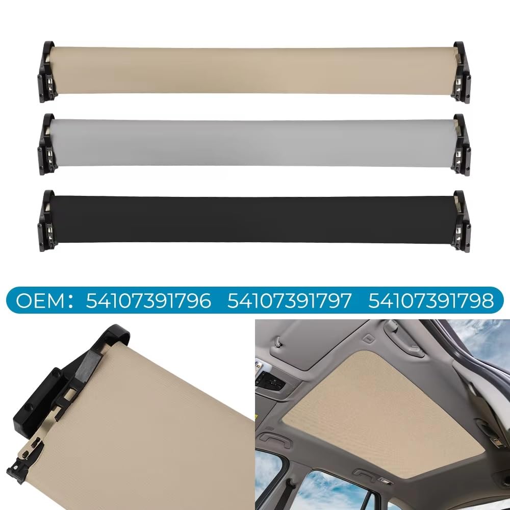 Parasol Ventana Coche para X1 F48 F49 2' F45 F46 16-18 54107391796 54107391797 54107391798 Parasol Techo Corredizo Eléctrico Panorámico(Beige)