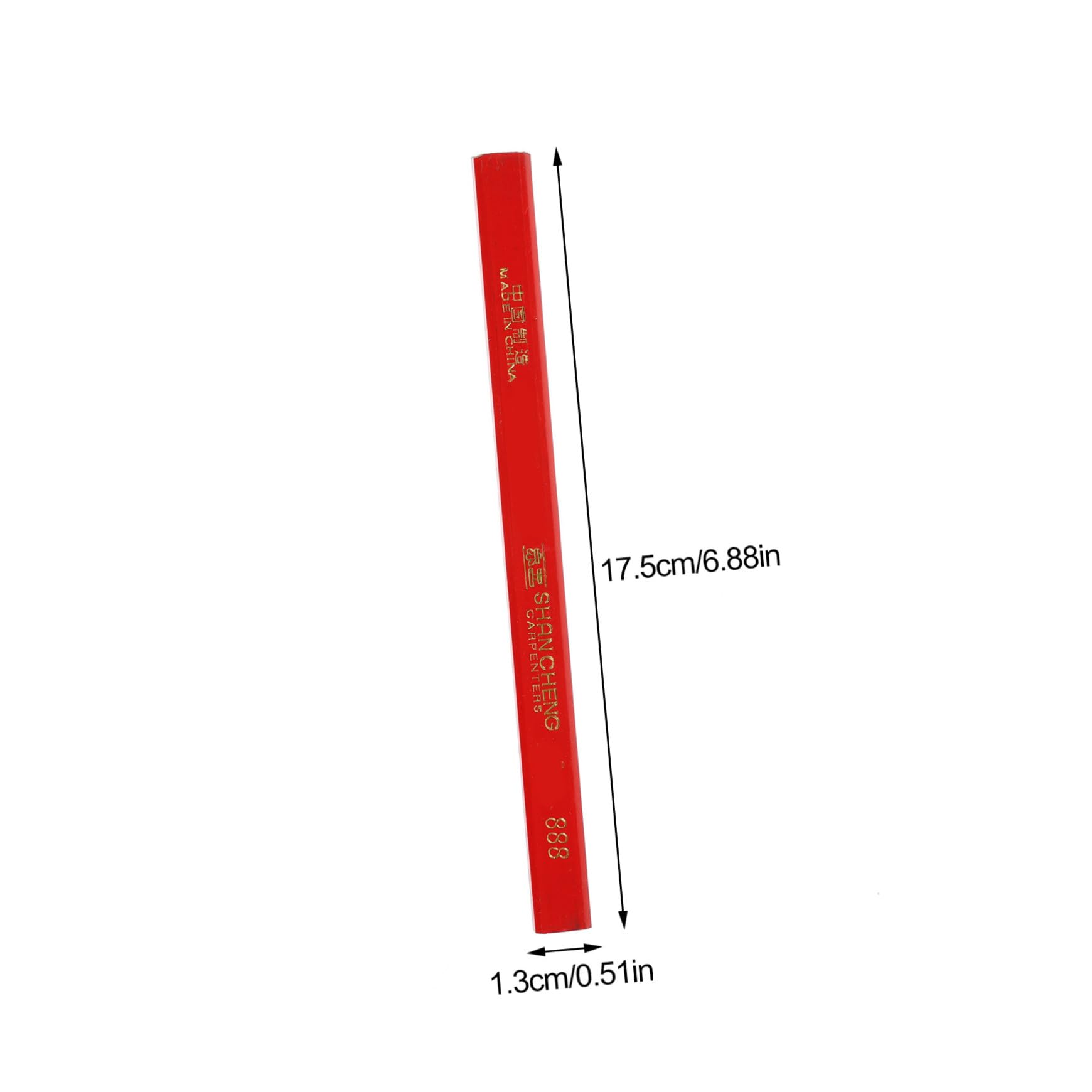 DOITOOL 72 Lápices Planos de Madera Octagonales para Carpintería Rojo, Resistentes a Caídas, Ideales para Escribir en Superficies Rugosas y Desiguales