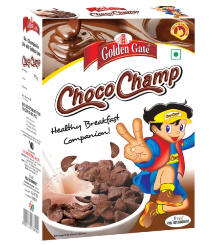 Golden Gate Choco Champ, Breakfast Cereal - Chocolate Flavour , 375 gm Pack of 1
