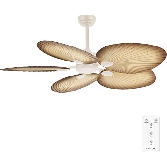 Cecotec - Deckenventilatoren EnergySilence Aero 5200 Palm DC 36W Motor 132 cm Steuerung Timer 6 Geschwindigkeiten Sommer und Winter brechende Klingen verstellbare H he 15 - 25 cm Leise