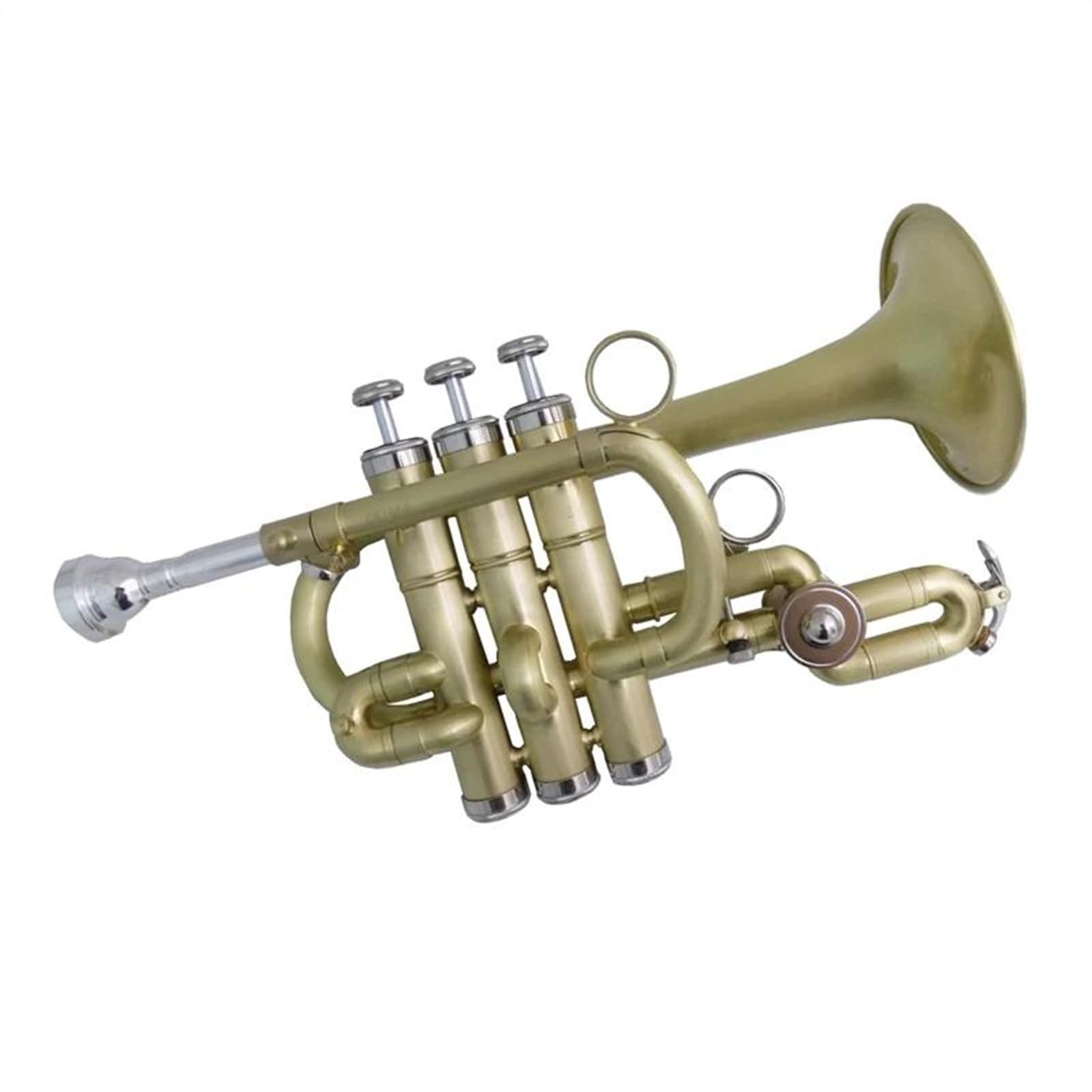 Standard Trąbka Bb/A Piccolo Trąbka Instrumenty Muzyczne Wykończenia Szczotkowane Mosiądz Żółty Korpus Mosiądz Stal Nierdzewna Profesjonalna Trąbka(Gold)