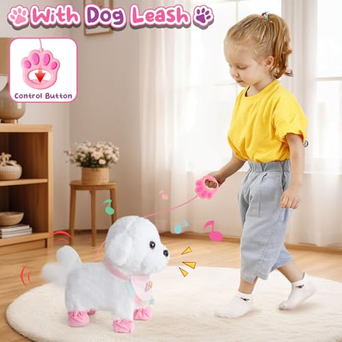 G.C Hund Spielzeug Kinder, Elektrischer Hund Der Läuft Und Bellt mit Fernbedienung, Crossbody Tasche,Elektrischer Interaktives Haustier Spielzeug Geburtstag Geschenke für Mädchen 3 4 5 6 Jahre