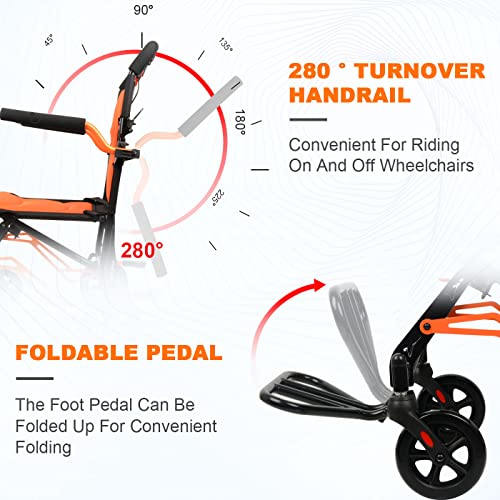 Tripaide Folding Lightweight Wheelchair, Transport Wheelchairs For Adults, With Flip-Backs Arms & Swing-Away Footrests, Portable All Terrain Wheelchair, 220 Lbs Capacity #TOP6