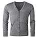 Produktbild agon Herren Sommer-Merino Cardigan - Strickjacke mit Knopfreihe für Männer, pflegeleicht und atmungsaktiv, für Sport und Business Dunkelgrau-Melange 56/2XL