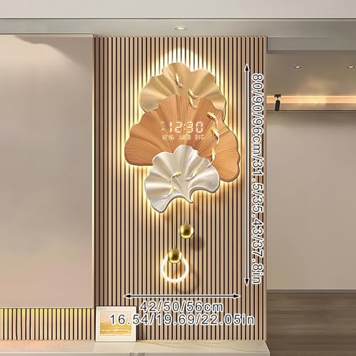 Horloge murale décorative avec lumière salon moderne art