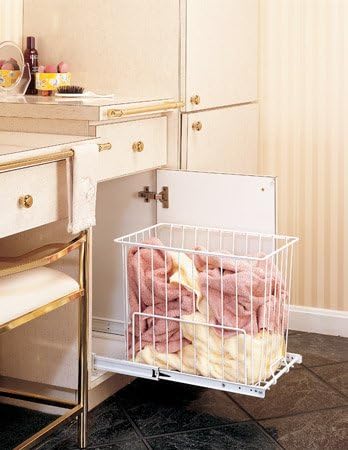 Rev-A-Shelf HRV-1215 S Pull-Out Hamper / Utility Basket - Wire-White